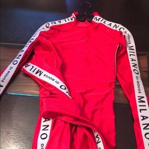 A red Milano jumpsuit